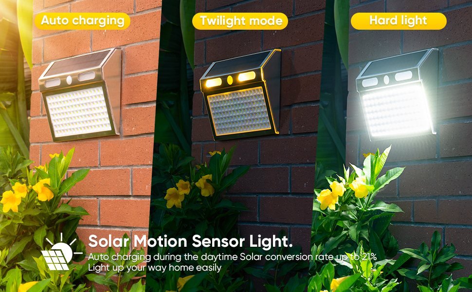 إضاءة جدارية شمسية بحساس حركة 112 LED – منظر كامل – 4 working modes 03