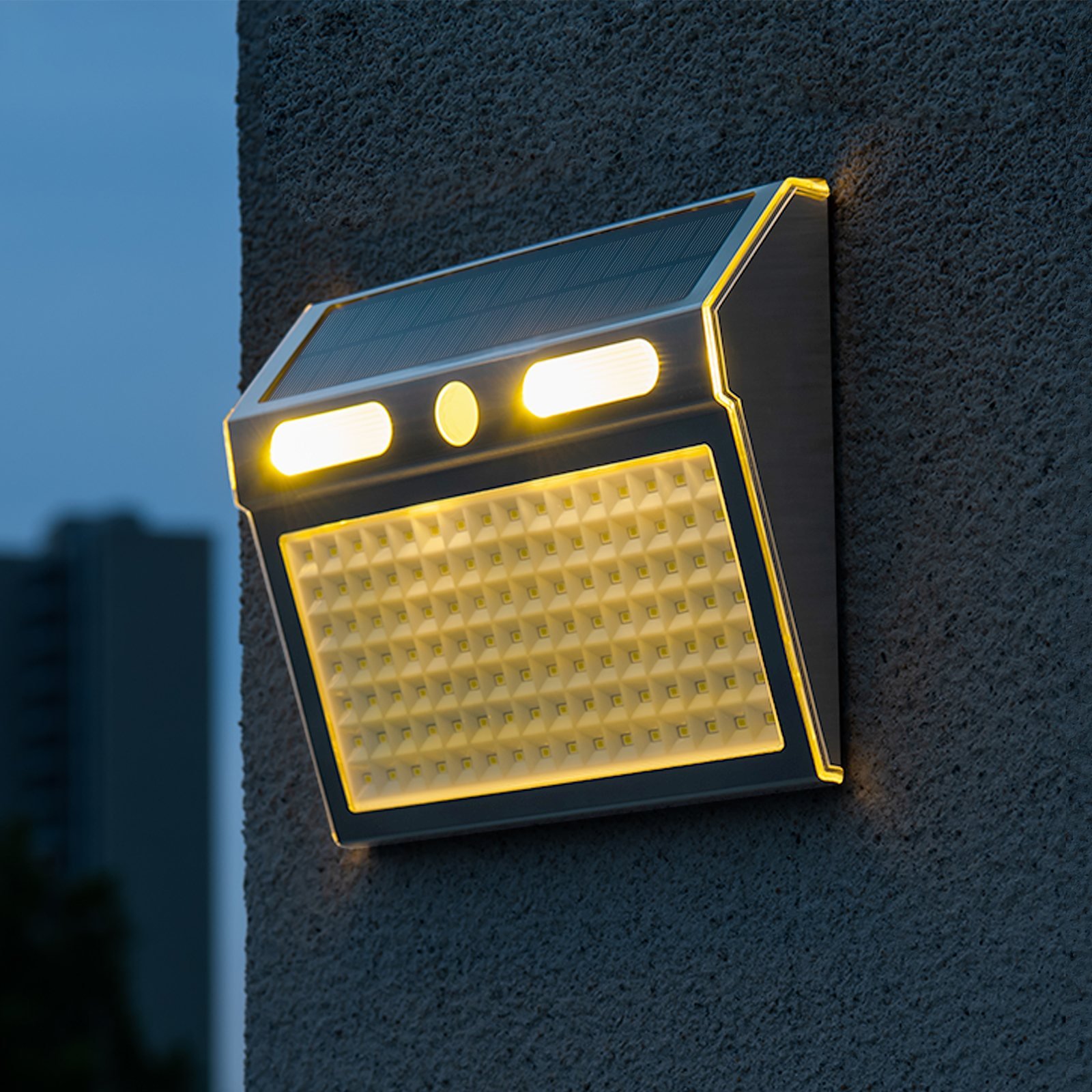 إضاءة جدارية شمسية بحساس حركة 112 LED – منظر كامل – Dim 03