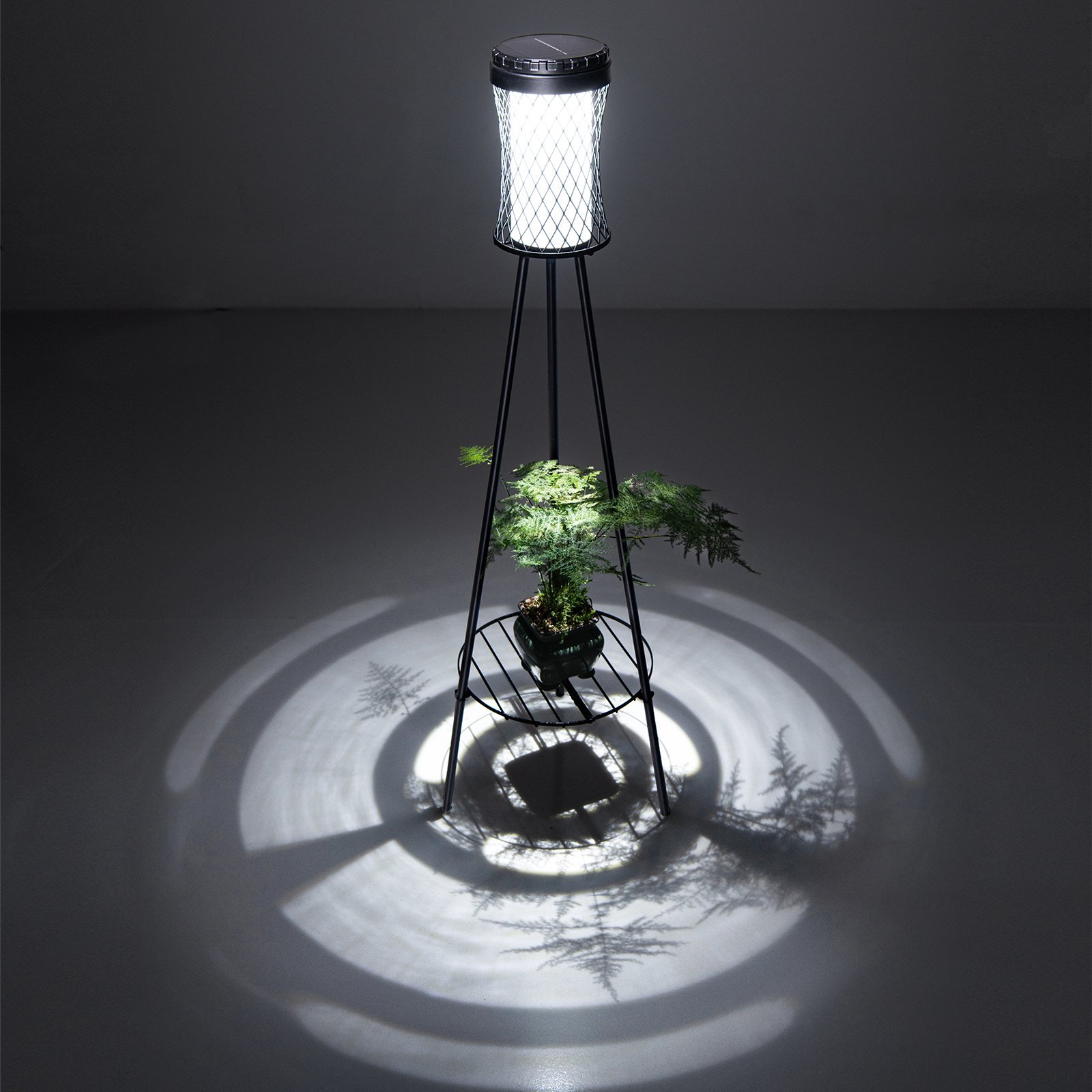 Solar floor lamp with plant stand – floor lamp design – plant stand solar floor lamp 01